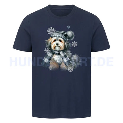 Premium T-Shirt "Havaneser Winter" French Navy – hunde-shirt.de