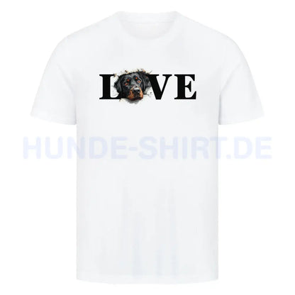 Premium T-Shirt "Hovawart dunkel - LOVE" Weiß – hunde-shirt.de