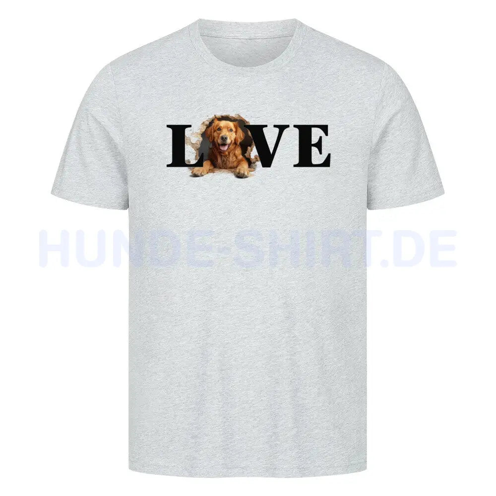 Premium T-Shirt "Hovawart hell - LOVE" Heather Grey – hunde-shirt.de