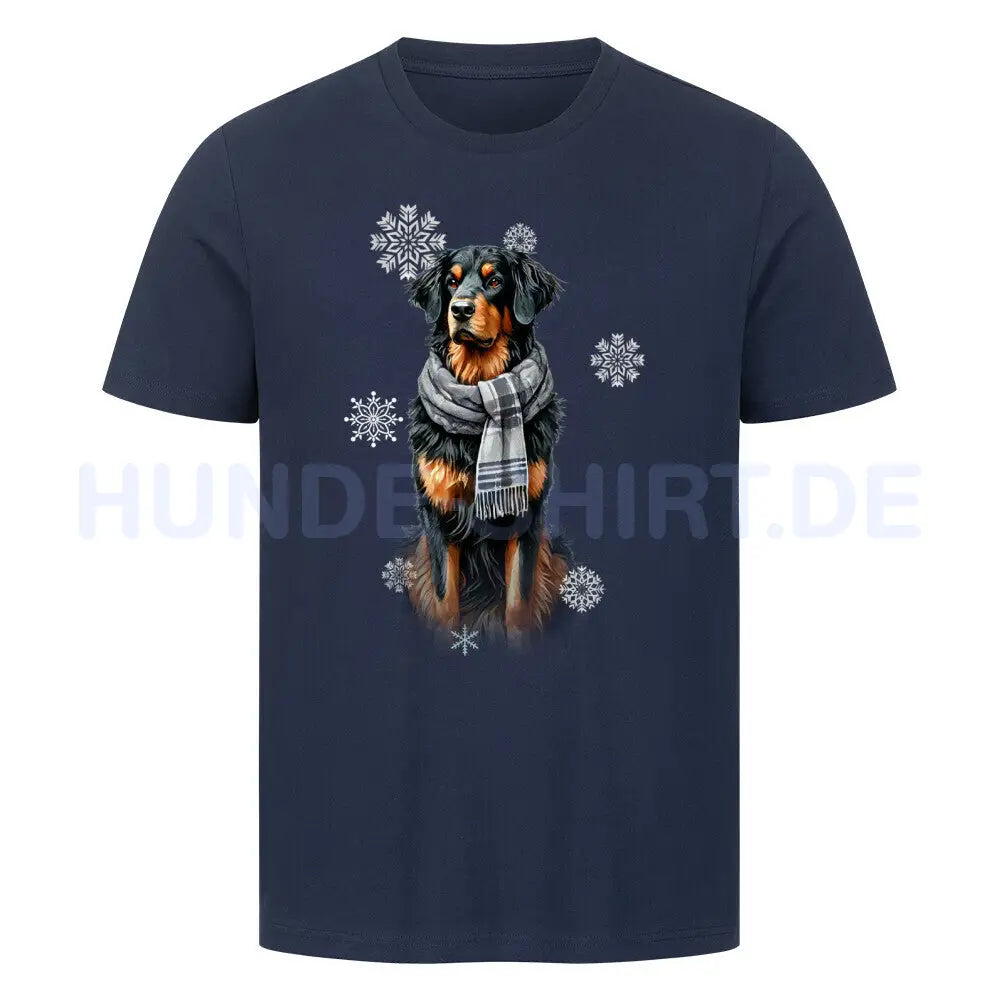 Premium T-Shirt "Hovawart Winter" French Navy – hunde-shirt.de