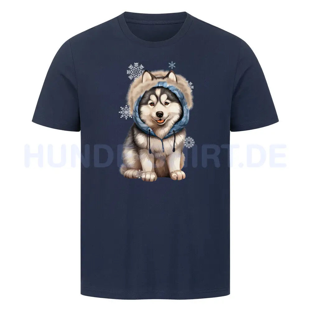 Premium T-Shirt "Husky - BLUE" French Navy – hunde-shirt.de