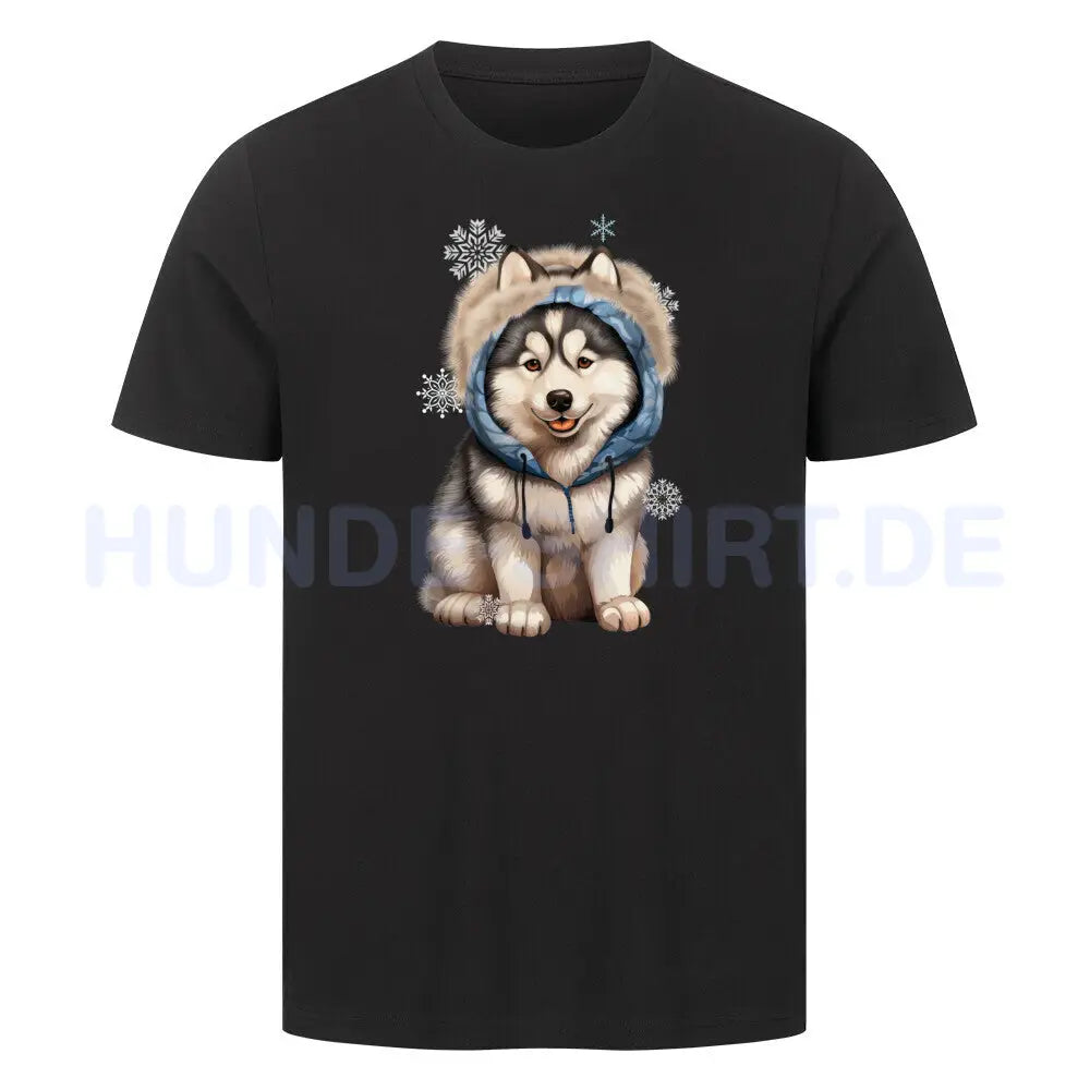 Premium T-Shirt "Husky - BLUE" Schwarz – hunde-shirt.de