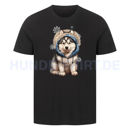 Premium T-Shirt "Husky - BLUE" Schwarz – hunde-shirt.de