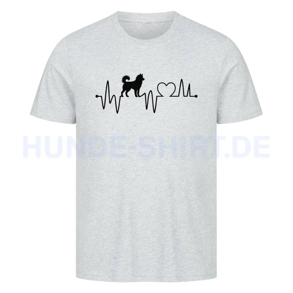 Premium T-Shirt "Husky - Heartbeat" Heather Grey – hunde-shirt.de