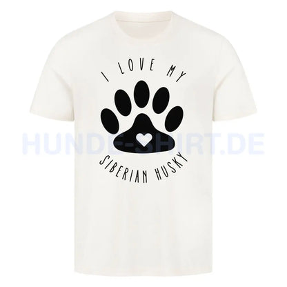 Premium T-Shirt "Husky - I love my..." Natural Raw – hunde-shirt.de