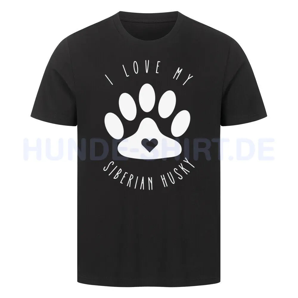 Premium T-Shirt "Husky - I love my..." Schwarz – hunde-shirt.de