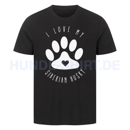 Premium T-Shirt "Husky - I love my..." Schwarz – hunde-shirt.de