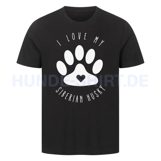 Premium T-Shirt "Husky - I love my..." Schwarz – hunde-shirt.de