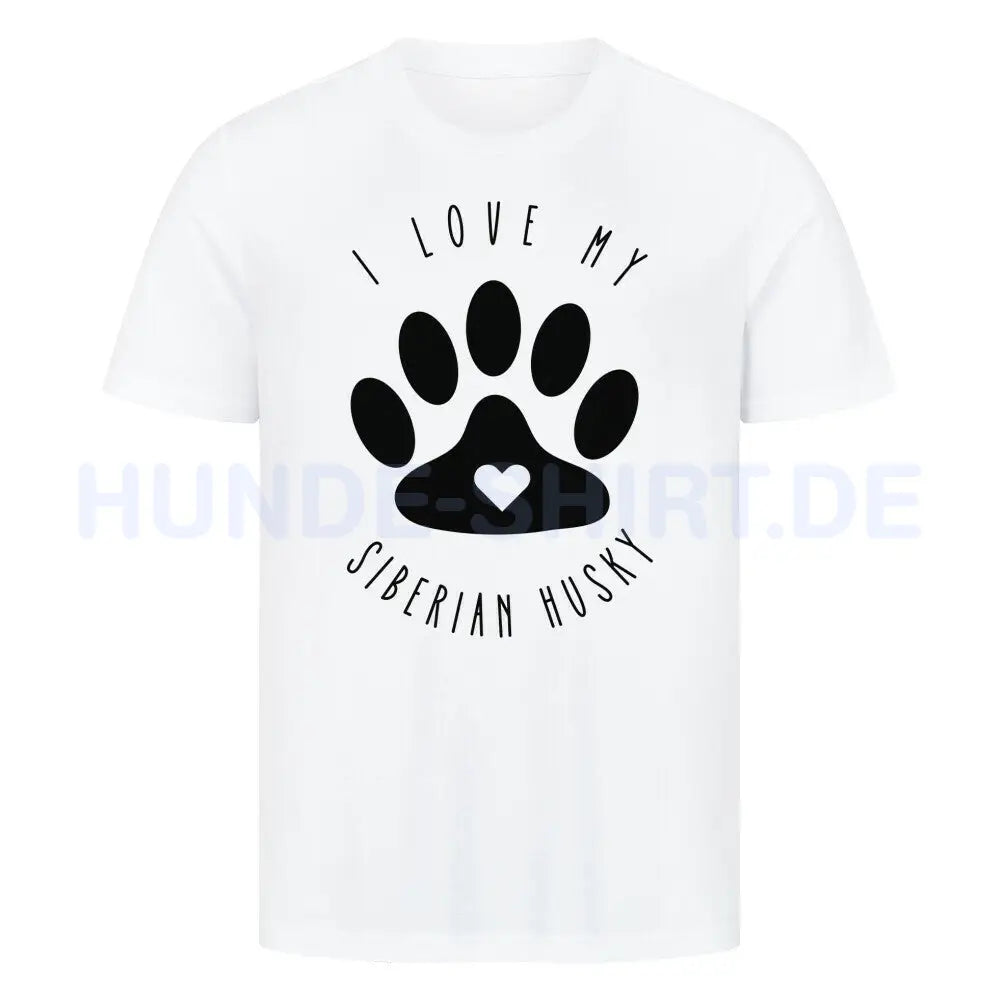 Premium T-Shirt "Husky - I love my..." Weiß – hunde-shirt.de