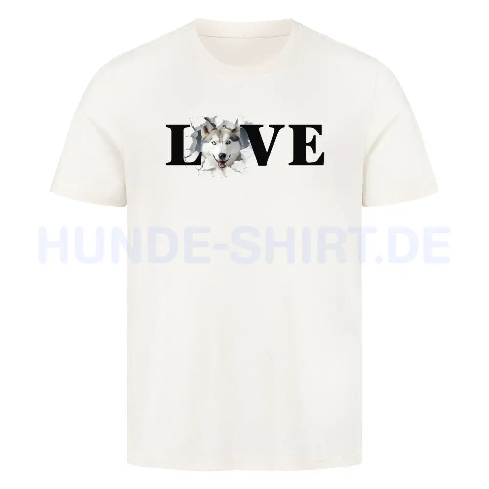 Premium T-Shirt "Husky - LOVE" Natural Raw – hunde-shirt.de