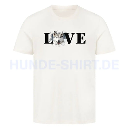 Premium T-Shirt "Husky - LOVE" Natural Raw – hunde-shirt.de