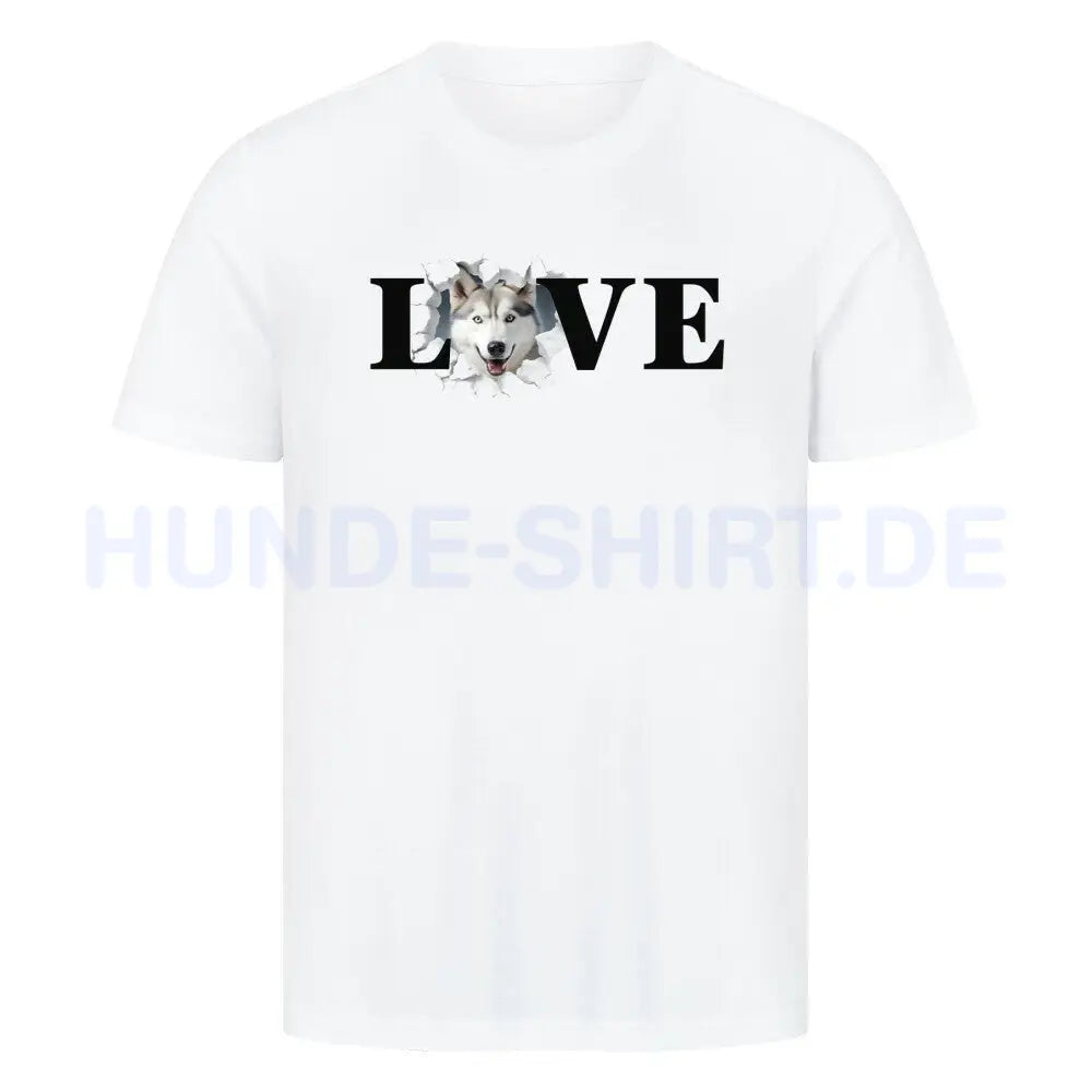 Premium T-Shirt "Husky - LOVE" Weiß – hunde-shirt.de