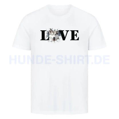 Premium T-Shirt "Husky - LOVE" Weiß – hunde-shirt.de