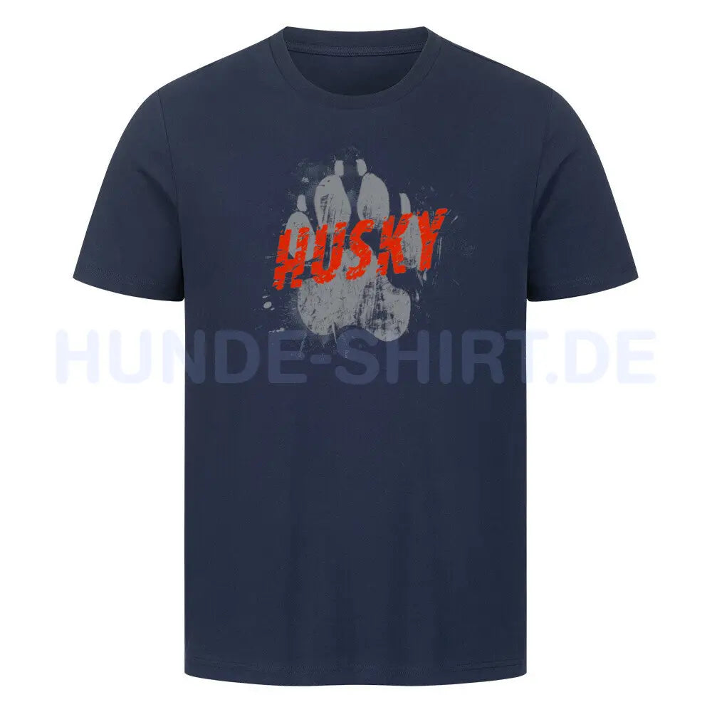 Premium T-Shirt "Husky - PAW" French Navy – hunde-shirt.de