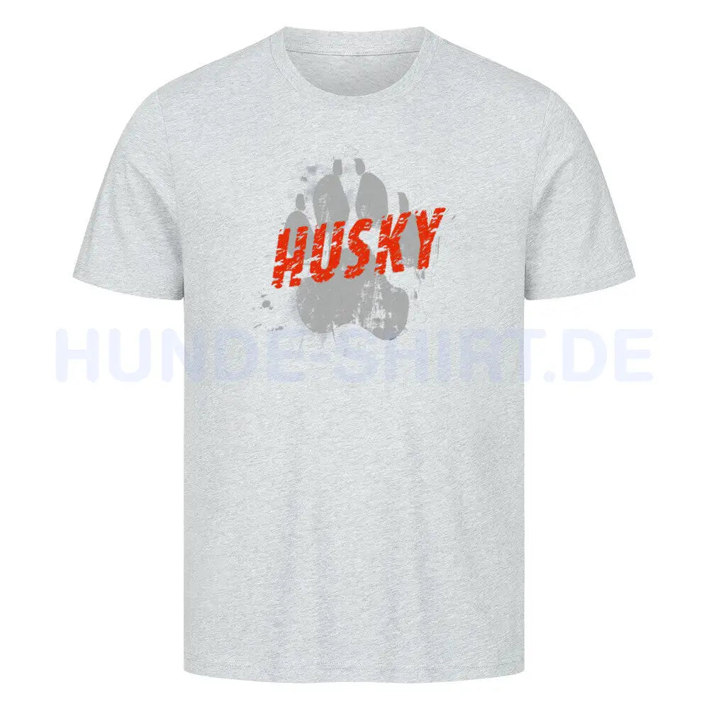 Premium T-Shirt "Husky - PAW" Heather Grey – hunde-shirt.de