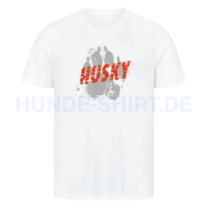 Premium T-Shirt "Husky - PAW" Weiß – hunde-shirt.de