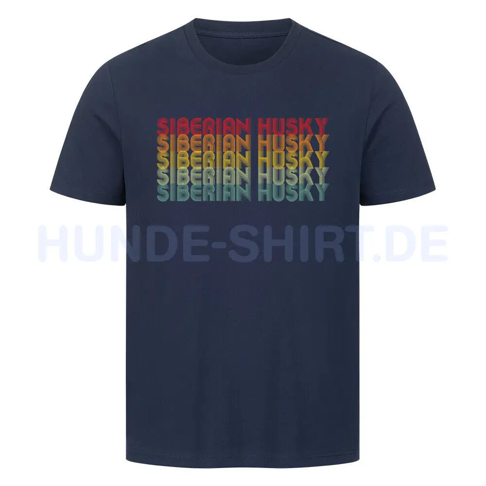 Premium T-Shirt "Husky - RETRO" French Navy – hunde-shirt.de