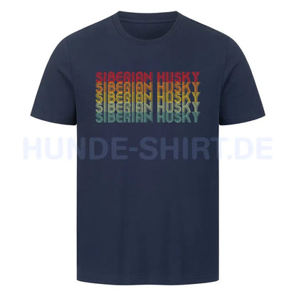 Premium T-Shirt "Husky - RETRO" French Navy – hunde-shirt.de