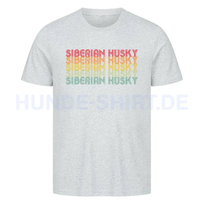 Premium T-Shirt "Husky - RETRO" Heather Grey – hunde-shirt.de