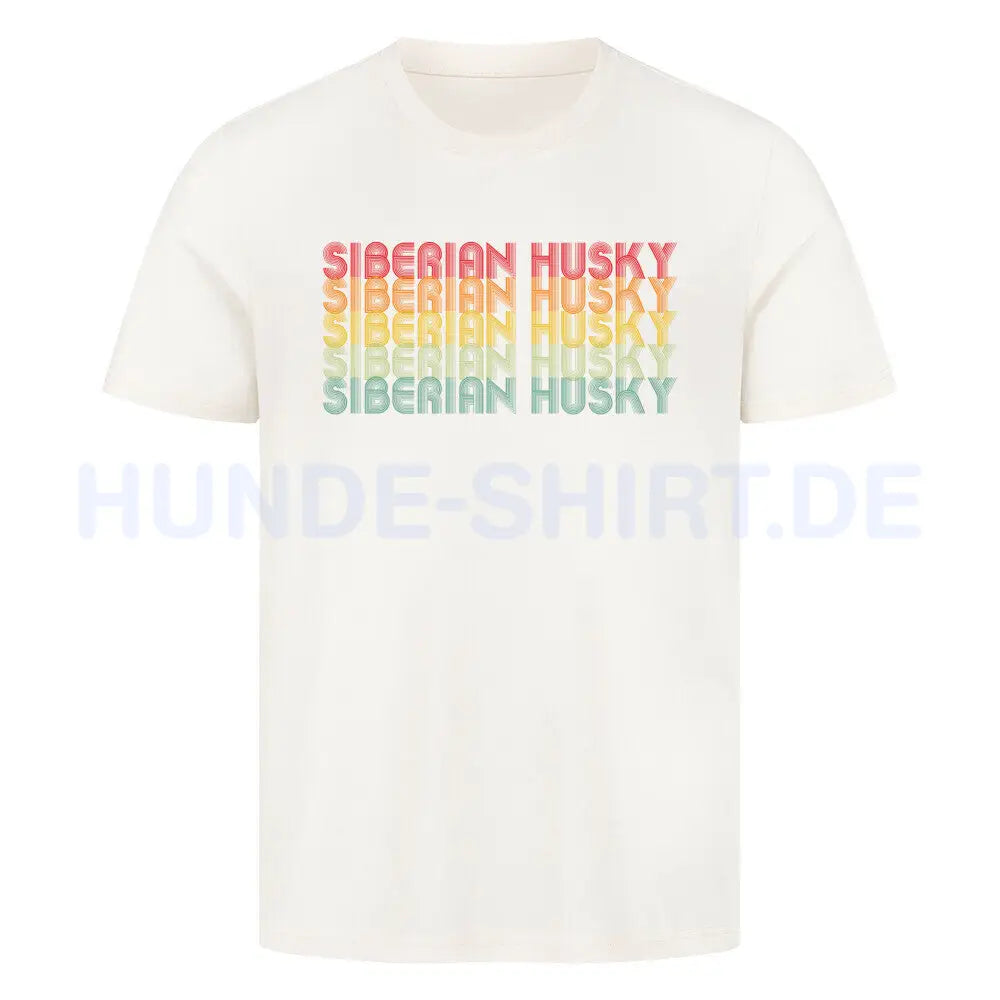 Premium T-Shirt "Husky - RETRO" Natural Raw – hunde-shirt.de