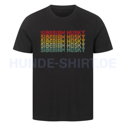 Premium T-Shirt "Husky - RETRO" Schwarz – hunde-shirt.de