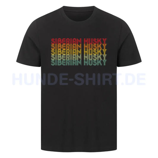 Premium T-Shirt "Husky - RETRO" Schwarz – hunde-shirt.de