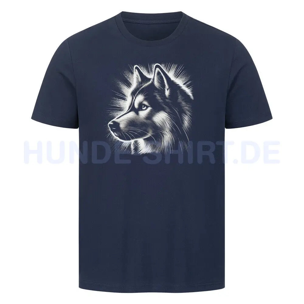 Premium T-Shirt "Husky - Shine" French Navy – hunde-shirt.de