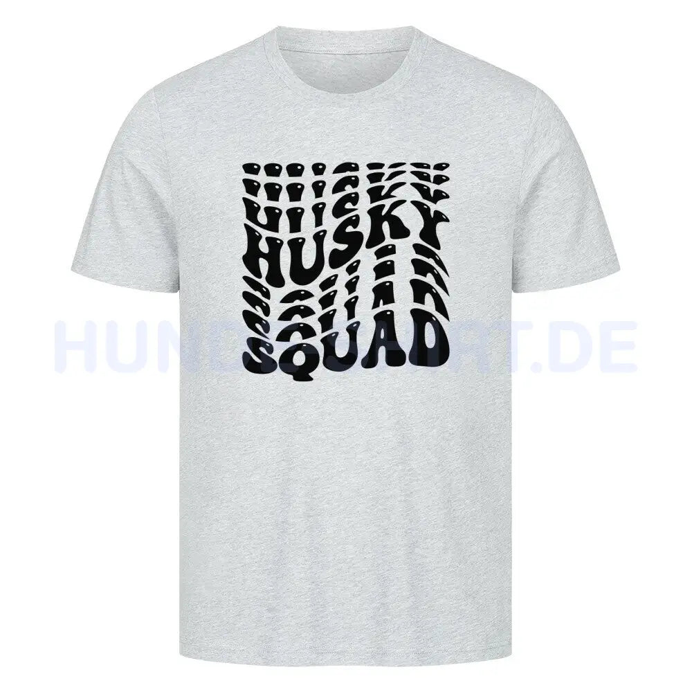 Premium T-Shirt "Husky - Squad" Heather Grey – hunde-shirt.de