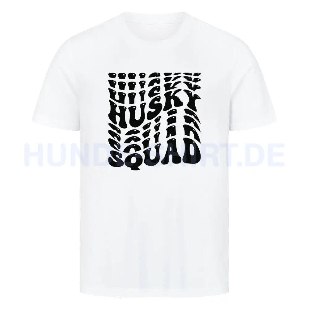 Premium T-Shirt "Husky - Squad" Weiß – hunde-shirt.de