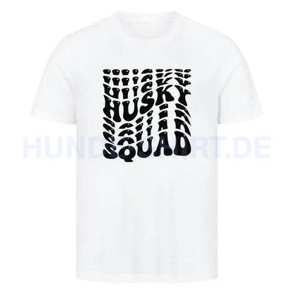 Premium T-Shirt "Husky - Squad" Weiß – hunde-shirt.de