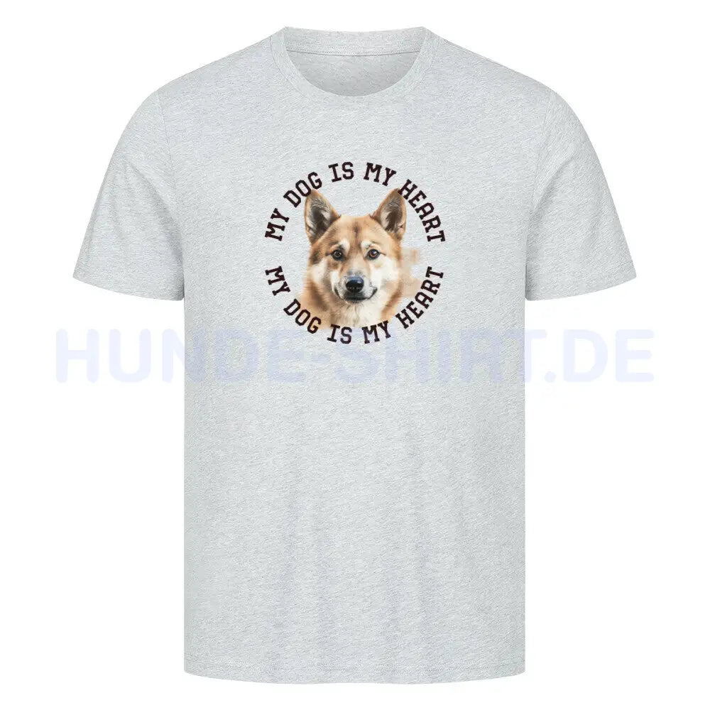 Premium T-Shirt "Icelandic Sheepdog - HEART" Heather Grey – hunde-shirt.de