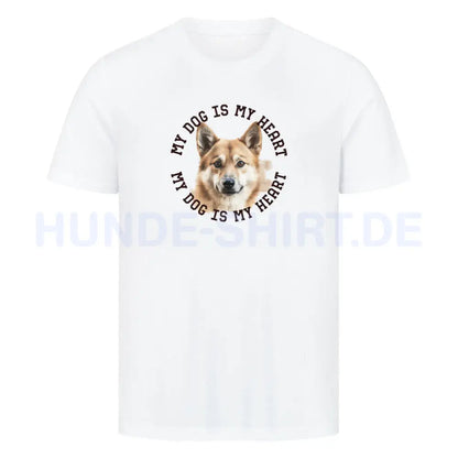 Premium T-Shirt "Icelandic Sheepdog - HEART" Weiß – hunde-shirt.de