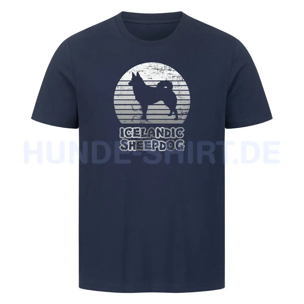 Premium T-Shirt "Icelandic Sheepdog - Silhouette" French Navy – hunde-shirt.de