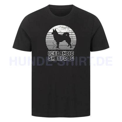 Premium T-Shirt "Icelandic Sheepdog - Silhouette" Schwarz – hunde-shirt.de