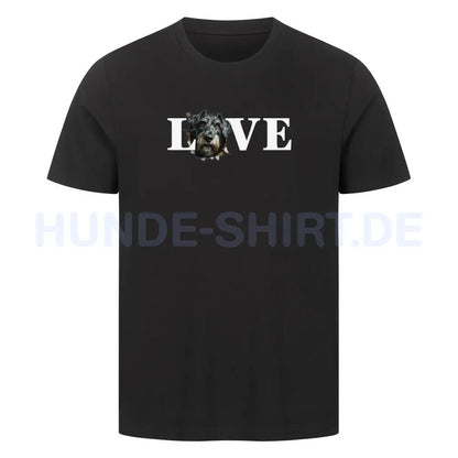 Premium T-Shirt "Irischer Wolfshund - LOVE" Schwarz – hunde-shirt.de