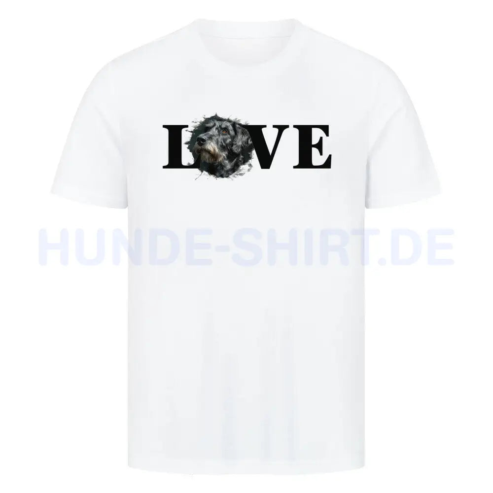 Premium T-Shirt "Irischer Wolfshund LOVE" Weiß – hunde-shirt.de