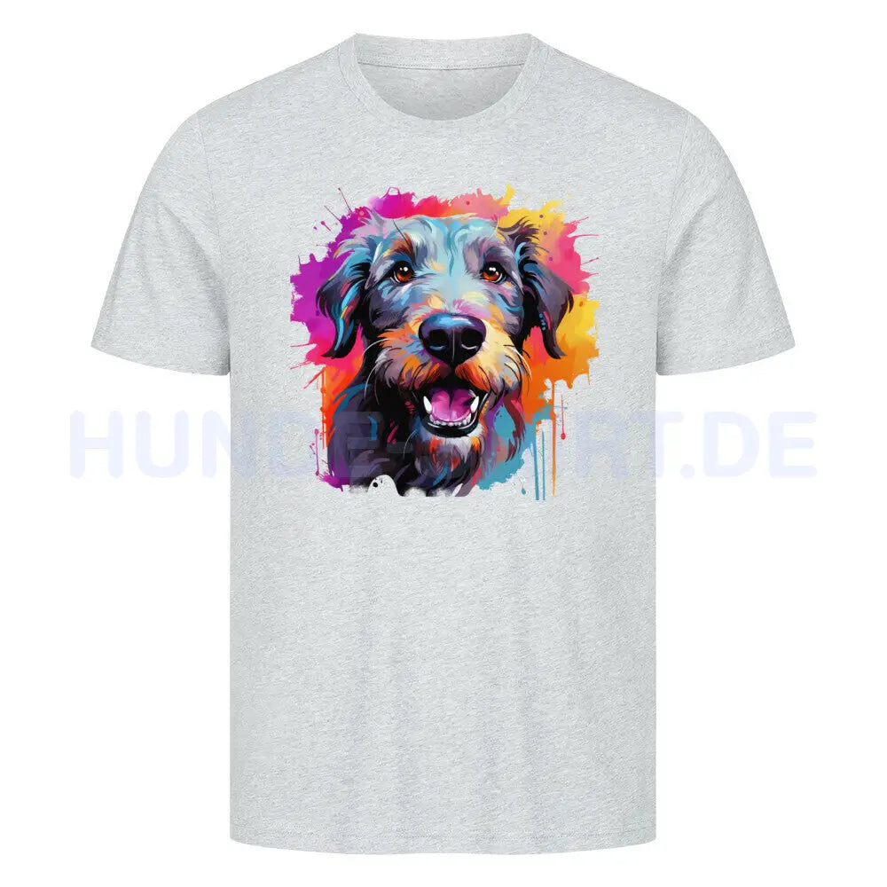 Premium T-Shirt "Irischer Wolfshund Paint" Heather Grey – hunde-shirt.de