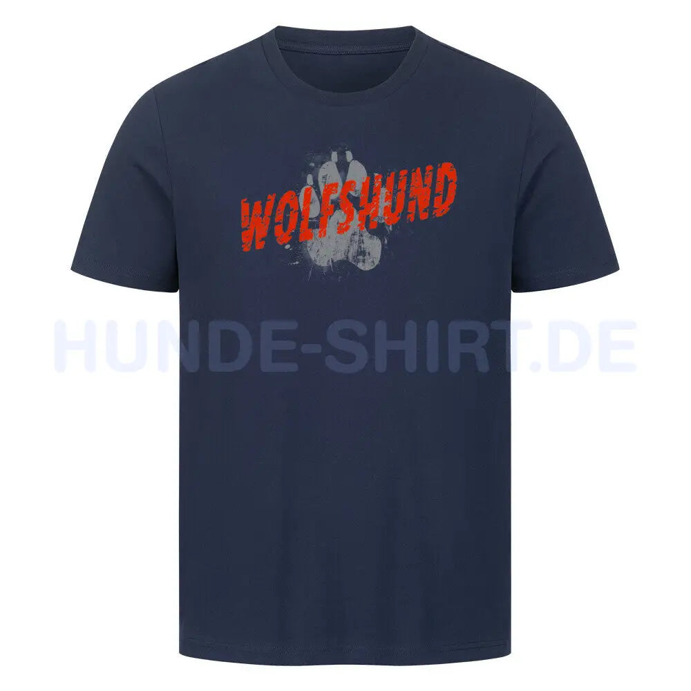 Premium T-Shirt "Irischer Wolfshund - PAW" French Navy – hunde-shirt.de