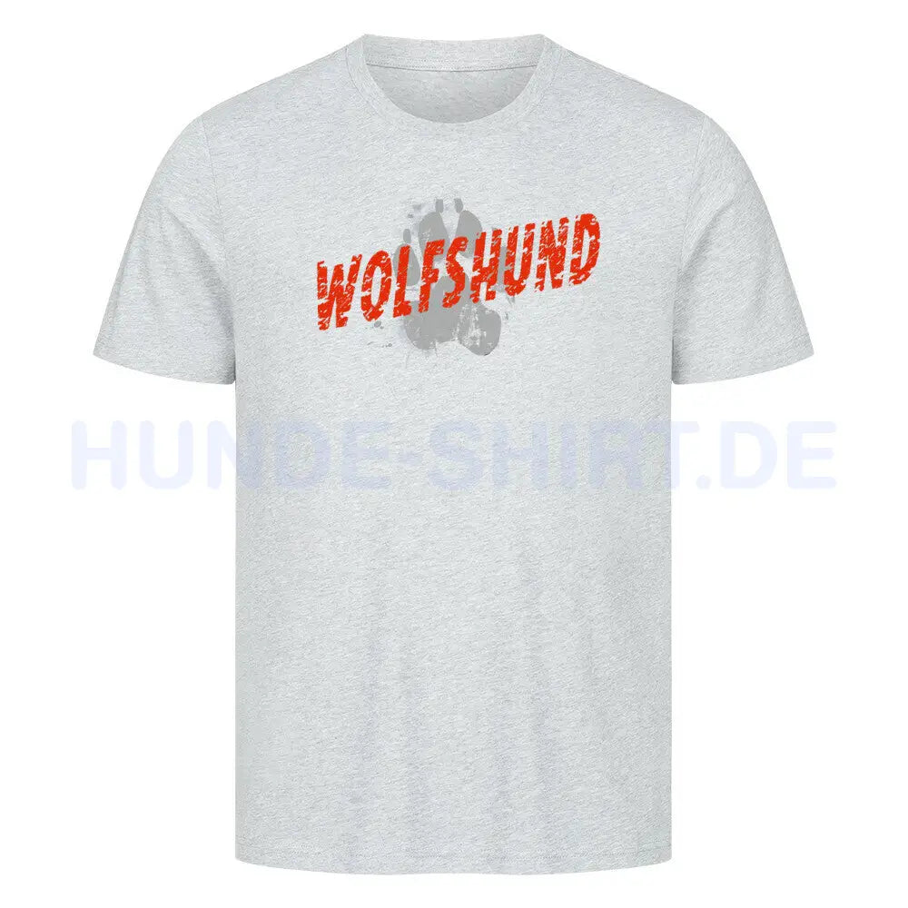 Premium T-Shirt "Irischer Wolfshund - PAW" Heather Grey – hunde-shirt.de