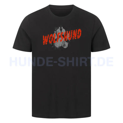 Premium T-Shirt "Irischer Wolfshund - PAW" Schwarz – hunde-shirt.de