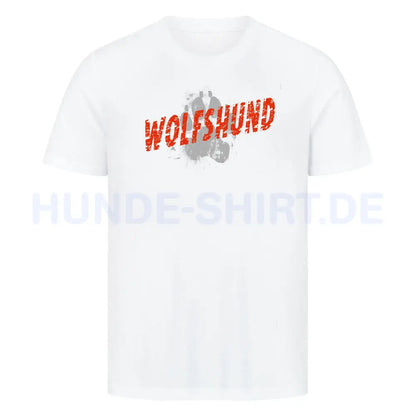 Premium T-Shirt "Irischer Wolfshund - PAW" Weiß – hunde-shirt.de