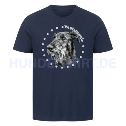 Premium T-Shirt "Irischer Wolfshund R" French Navy – hunde-shirt.de