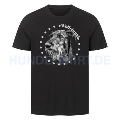 Premium T-Shirt "Irischer Wolfshund R" Schwarz – hunde-shirt.de