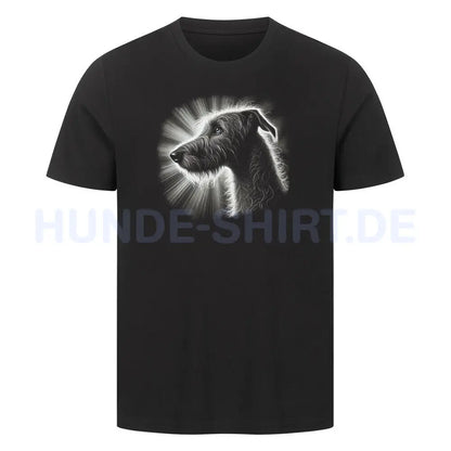 Premium T-Shirt "Irischer Wolfshund - Shine" Schwarz – hunde-shirt.de