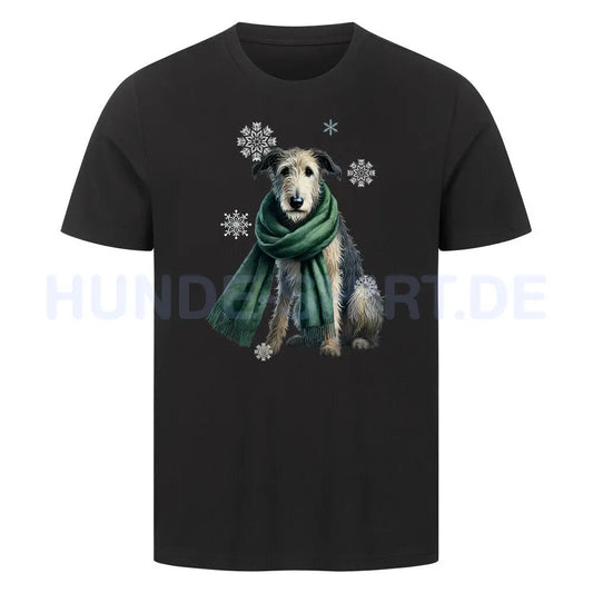 Premium T-Shirt "Irischer Wolfshund Winter" Schwarz – hunde-shirt.de