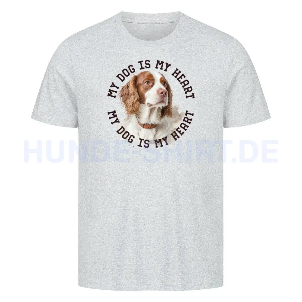 Premium T-Shirt "Irish red and white Setter" Heather Grey – hunde-shirt.de