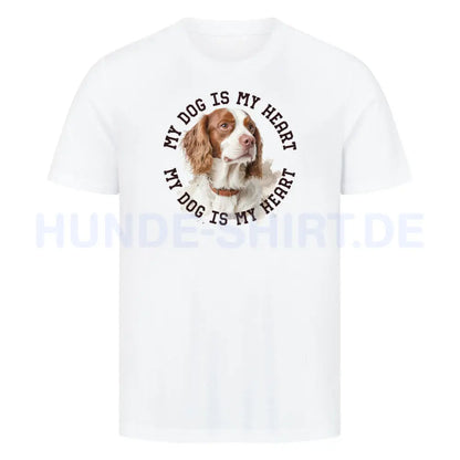 Premium T-Shirt "Irish red and white Setter" Weiß – hunde-shirt.de