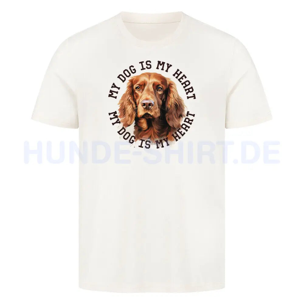 Premium T-Shirt "Irish Setter HEART 2" Natural Raw – hunde-shirt.de