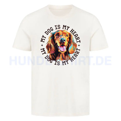 Premium T-Shirt "Irish Setter HEART" Natural Raw – hunde-shirt.de