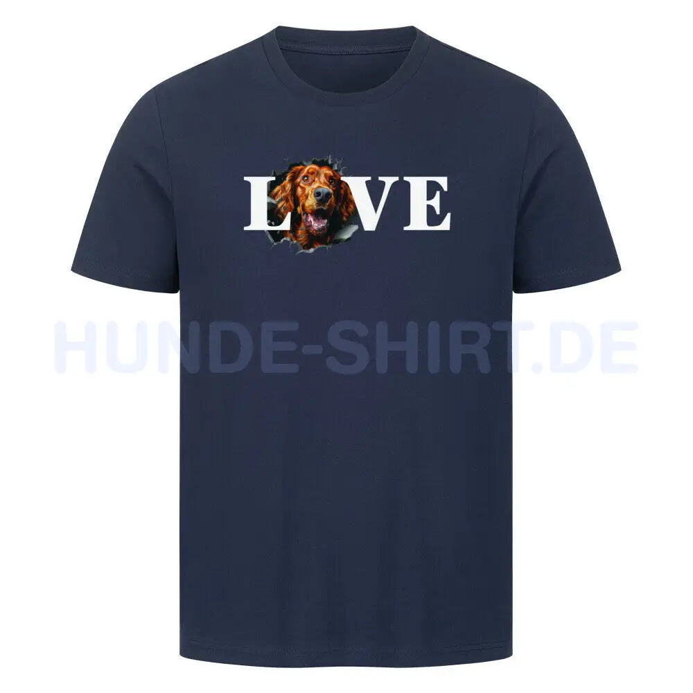 Premium T-Shirt "Irish Setter - LOVE" French Navy – hunde-shirt.de